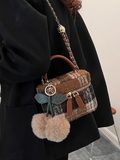 Ndyad woolen shoulder small square bag mini crossbody bucket bag HZ1024