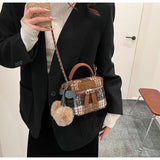 Ndyad woolen shoulder small square bag mini crossbody bucket bag HZ1024