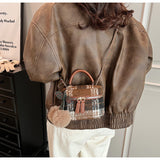 Ndyad woolen shoulder small square bag mini crossbody bucket bag HZ1024