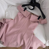Ndyad Off Shoulder A-Line Short Outdoor Party Dress, Pink Sweet 16 Dress HZ1024
