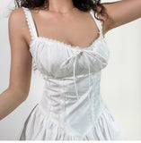 Ndyad Black Spaghetti Strap A-Line Lace Short Outdoor Party Dress, Summer Fashion Outfit HZ1024