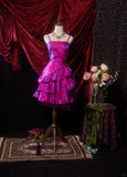 Ndyad Grape Purple A-Line Spaghetti Strap Satin Short Prom Dresses, Vintage Party Dress HZ1024