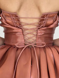 Ndyad Strapless Satin Short Ballgowns Sweet Birthday Party Dress HZ1024