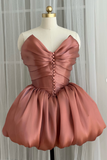Ndyad Strapless Satin Short Ballgowns Sweet Birthday Party Dress HZ1024