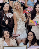 Ndyad White V-neck Bodycon Beaded Applique Short Birthday Dress, Fashion Party Dress HZ1024