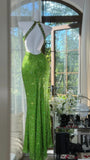 Ndyad Green Mermaid Sweetheart Backless Stunning Prom Dresses, Vintage Beaded Evening Gowns HZ1024