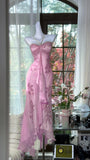 Ndyad Halter Sheath Chiffon Beaded Formal Dresses, Light Green Long Prom Dresses HZ1024