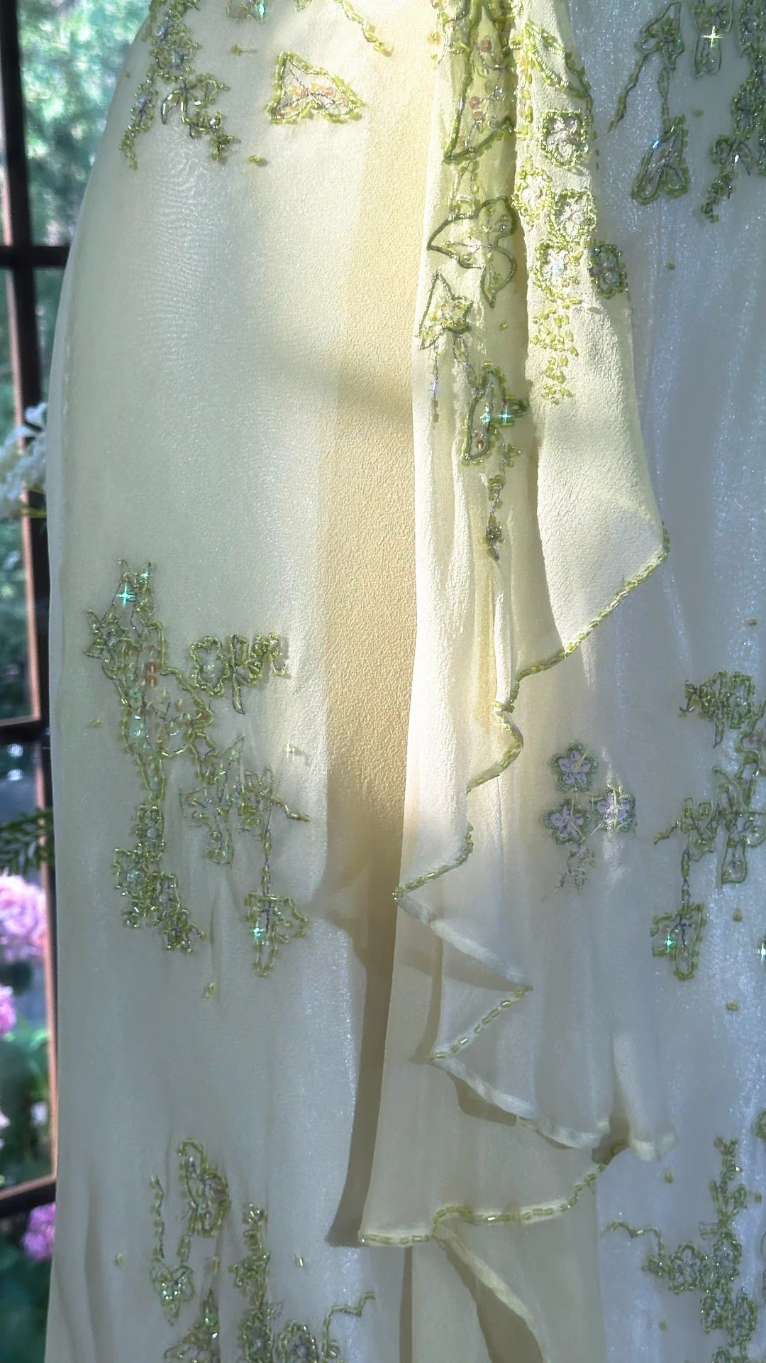 Ndyad Halter Sheath Chiffon Beaded Formal Dresses, Light Green Long Prom Dresses HZ1024