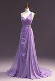 Ndyad Purple One Shoulder Chiffon Long Evening Dress Glamour Prom Dresses HZ1024
