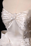 Ndyad White Strapless A-Line Satin Bow Short Homecoming Dress Birthday Dress HZ1024