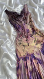 Ndyad Swing Neck Sheath Printed Chiffon Prom Dresses Elegant Evening Dresses HZ1024