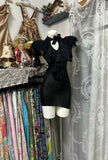 Ndyad Black Bodycon Chiffon Short Homecoming Dress Birthday Dress HZ1024