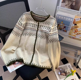 Ndyad Isle Vintage Jacquard Knit Cardigan HZ1024