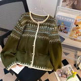 Ndyad Isle Vintage Jacquard Knit Cardigan HZ1024