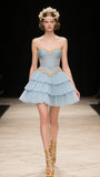 Ndyad Blue Sweetheart Neck A-Line Tulle Beaded Short Homecoming Dresses Birthday Dress HZ1024