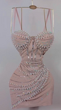 Ndyad Pink Bodycon Spaghetti Strap Mini Birthday Dress Short Homecoming Dresses HZ1024
