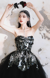 Ndyad Black Strapless A-Line Tulle Short Homecoming Dress HZ1024