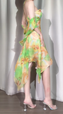 Ndyad Green Halter Neck A-Line Tulle Short Birthday Dress Homecoming Dresses HZ1024