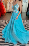 Ndyad Spaghetti Straps A-Line Beaded Chiffon Formal Dresses Elegant Backless Prom Dresses HZ1024