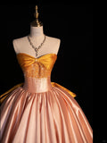 Ndyad Blush Pink A-Line Strapless Long Ball Gown Sweet 16 Dress Elegant Quinceanera Dresses HZ1024