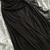 Ndyad Black Sweetheart Neck Bodycon Birthday Dresses Ruffle Chiffon Formal Dresses Party Dress HZ1024