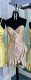 Ndyad Glitter 18th Birthday Dress Sweetheart Sheath Short Homecoming Dress HZ1024