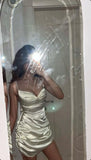 Ndyad Strap Bodyocn Satin Short Party Outfit Fashion Birthday Dress Sexy Homecoming Dress HZ1024