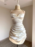 Ndyad Strap Bodyocn Satin Short Party Outfit Fashion Birthday Dress Sexy Homecoming Dress HZ1024