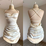 Ndyad Strap Bodyocn Satin Short Party Outfit Fashion Birthday Dress Sexy Homecoming Dress HZ1024