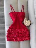 Ndyad Spaghetti Strap Party Dress Red Bodycon Applique 18th Birthday Outfit Homecoming Dresses HZ1024