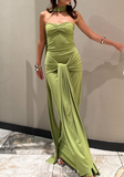 Ndyad Green Sweetheart Sheath Party Dress Chiffon 18th Birthday Outfit Pretty Graduation Dress HZ1024