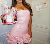 Ndyad Pink Bodycon 18th Birthday Outfit Spaghetti Straps Applique Party Dress Sweet Hoco Dresses HZ1024