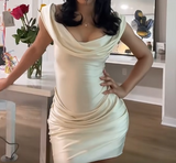 Ndyad Satin Bodycon Graduation Dresses Short Formal Dresses 18th Birthday Outfit Homecoming Dress HZ1024