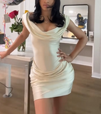 Ndyad Satin Bodycon Graduation Dresses Short Formal Dresses 18th Birthday Outfit Homecoming Dress HZ1024