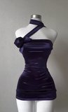 Ndyad Navy Strapless Formal Dress Bodycon Short Satin Hoco Dresses Chic Birthday Party Dress HZ1024