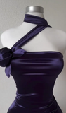 Ndyad Navy Strapless Formal Dress Bodycon Short Satin Hoco Dresses Chic Birthday Party Dress HZ1024