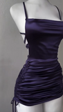 Ndyad Navy Spaghetti Strap Pool Party Dress Birthday Outfits Short Satin Backless Middle School Hoco Dresses Birthday Outfits HZ1024