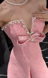 Ndyad Pink Sweetheart Neck A-Line 16th Birthday Dress Beaded Short Homecoming Dress Modest Graduation Dress Middle School Hoco Dresses HZ1024