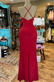 Ndyad Burgundy Sweetheart Sheath Chiffon Slits Party Dresses Modest Ruffles Formal Dresses Graduation Prom Dresses HZ1024