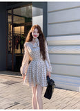 Evafashion Polka Dot Romantic Long Sleeve Dress HZ1024