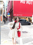 Evafashion Polka Dot Romantic Long Sleeve Dress HZ1024