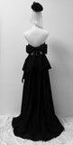 Ndyad Black A-Line Evening Gowns Strapless Formal Dress Elegant Bow Sweet 18th Birthday Dress HZ1024