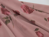 Evafashion pink floral V-neck long-sleeved dress HZ1024
