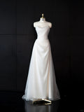 Ndyad White Ball Gown Wedding Dress Strapless Wedding Dress Modest Tulle Bridal Dress HZ1024