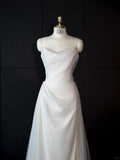 Ndyad White Ball Gown Wedding Dress Strapless Wedding Dress Modest Tulle Bridal Dress HZ1024