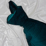 Ndyad Gradient Jade Sheath Formal Dress One Shoulder Glitter Chiffon Evening Gowns sweet 18th Birthday Dress HZ1024