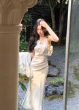 Ndyad Halter Neck Satin Sling Fishtail Dress HZ1024