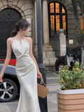 Ndyad Halter Neck Satin Sling Fishtail Dress HZ1024