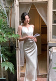 Ndyad Green Halter Neck Satin Strap Fishtail Dress HZ1024
