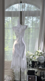 Ndyad White Sheath Pool Party Dress Satin Spaghetti Strap Short Birthday Dress HZ1024